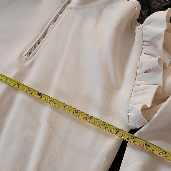 Cami NYC Margaret ruffle-trimmed Pearl Zipper French cotton-terry sweater - Picture 11 of 16